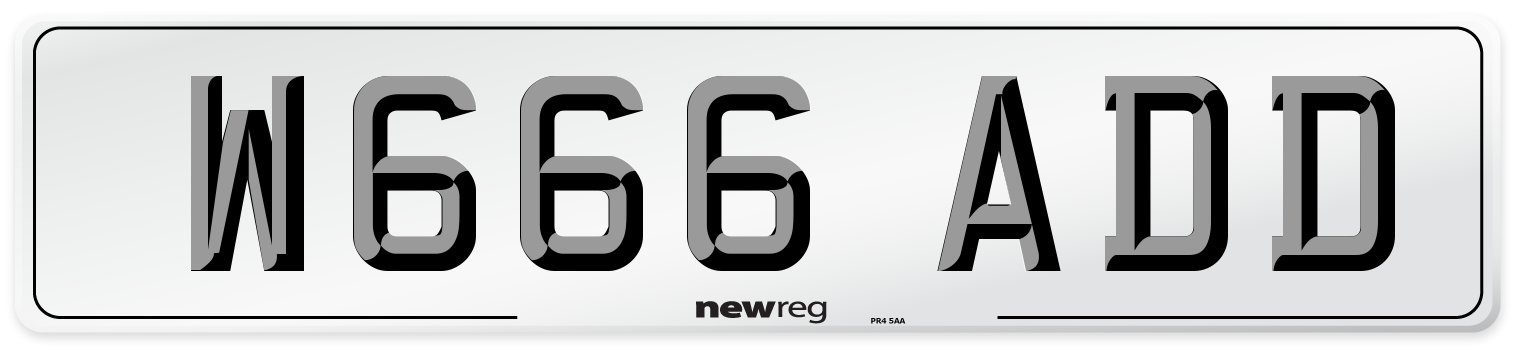 W666 ADD Number Plate from New Reg